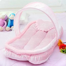 Flannel born Bed Mosquito Net With Small Pillow Baby Cradle Mosquito Insect Net Encrypted gauze Baby Crib Mosquito Tent 240522