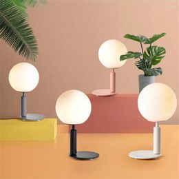 Table Lamps White Ball Study Reading Lamp Bedroom Bedside Modern Nordic Decoration Macarone Color Metal Desk Lights Lighting