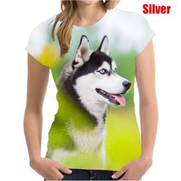 Women's T Shirts Cute Fashion Siberian Husky 3D Printed T-shirt Summer Casual Men's/women's Hip Hop Breathable Short-sleeved