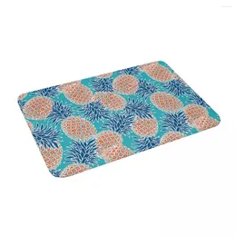 Carpets Pineapple-Blue 24" X 16" Non Slip Absorbent Memory Foam Bath Mat For Home Decor/Kitchen/Entry/Indoor/Outdoor/Living Room