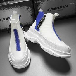 Casual Shoes Men High Gang Sneakers Light Comfortable Skateboard Walking Flats 2024 Autumn Trend Platform Man Vulcanize