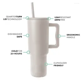 Water Bottles Insulated Cup Minimalist Ice Cream 2024 40oz Handle Large Capacity Straw 304 Stainless Steel Giant