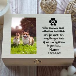 Personalised Pet Urn Customised Name Pet Memorial Urn Used for Cat Pet Pos Customised Ashes Wooden Storage Cabinet Memory Funeral Box 240521