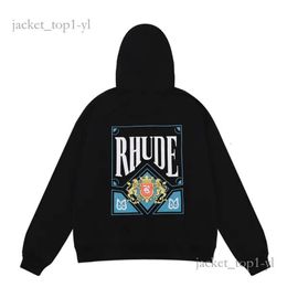 Mens rhude Designer Hoodies Pullover Shield Graphic Print Long Sleeve Sweatshirts Womens High Street Hooded Loose Hoody Oversized S-2Xl rhude hoodie 0b44