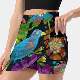 Skirts Tropical Bird Women's Skirt With Hide Pocket Tennis Golf Badminton Running Estemacleod Colourful