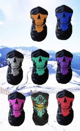 Cosplay Bicycle Ski Skull Half Face Unisex Halloween Mask Ghost Scarf Bandana Neck Warmer Party headband Magic Turban9114827