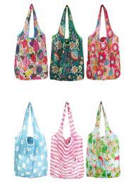 Large Foldable Shopping Bag Polyester Printed Reusable ECO Friendly Shoulder Bag Folding Pouch Storage Bags WB23359201361