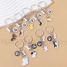 Lovely Bone Dog Keychain Cute Pet Animals Claw Key Ring For Women Men Birthday Gift Bag Decoration Handmade Diy Jewelry Set