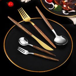 Dinnerware Sets Withered Clamp Handle Portuguese Western Tableware Knife Fork And Spoon Set 430 Stainless Steel Ins Internet Famous European