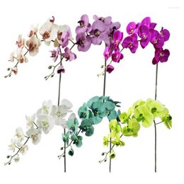 Decorative Flowers Fashion Orchid Artificial DIY Butterfly Silk Flower Bouquet Phalaenopsis Wedding Home Decoration