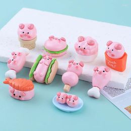 Decorative Flowers 10pcs/set Mini Piggy Fake Food Ornaments Miniature Kawaii Home Desktop Decor Children Birthday Gifts Wedding Knickknacks