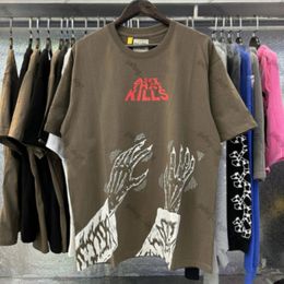 gallerydept 24SS Vintage gallrey Tee depts Washed ART THAT KILLS gold stamp Letters Printed Logo ZOMBIE T Shirt Loose Oversized Hip Hop Unisex Short Sleeve 6061 AYF