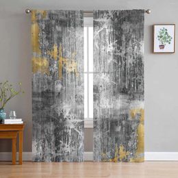 Curtain Abstract Vintage Texture Sheer Curtains For Living Room Decoration Window Kitchen Tulle Voile Organza