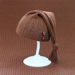 Soft Skin-friendly Newborn Baby Hat Photography Bonnet With Buttons Unisex Boy Girl Pointed Hats Caps Knitted Beanie Photo Props