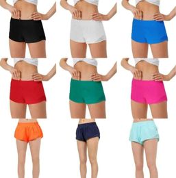 Kvinnors sport shorts avslappnad fitness heta heta byxor för kvinnlig tjej yoga kläder träning gym running hastighet upp spår som blixtlås med snabbtorkning mesh9oh