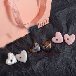 women earrings C Heart shaped pearl resin earrings mm niche design simple elegant earrings earrings for women
