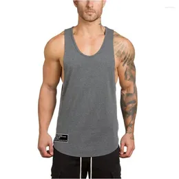 Men's Tank Tops Gym Clothing Cotton Sports Singlets Canotte Bodybuilding Stringer Top Men Fitness Sleeveless Shirt Workout Vest