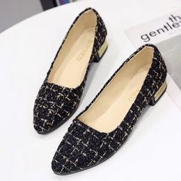 Casual Shoes Fashion Flats Women 3cm Heel Non-slip Slip On Black Pointed Toe Comfortbal Size 35-42 Lazy