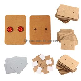 Tags Price Card Blank Kraft Paper Ear Studs Hang Tag Jewellery Display Earring Crads Favour Marking Garment Prices Label Drop Delivery Otuo5