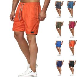 Men's Shorts Summer Loose Casual Basketball Sports Beach Pants Solid Colour Trend Fast Dry Zipper Pocket Jogging