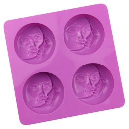 3D Abstract Face Silicone Soap Mold Handmade Leaves Chocolate Pastry Cake Baking Supplies DIY Aromatherapy Candle Making Kit