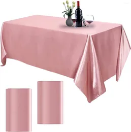 Table Cloth Rectangle Wedding Satin Tablecloth 147x260cm Bright Smooth Silk Cover For Banquet Anniversary Dining Decor
