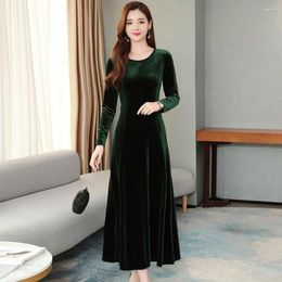 Casual Dresses Lady Evening Dress Loose Cut With Pleat Details Stylish Women's A-line Winter Big Swing Soft Warmth Elegant Prom