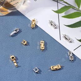 5Sets Brass Fold Over Clasps Metal Buckles Fastener Clasp for DIY Jewellery Making Necklace Bracelet End Connector Accessories
