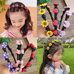 AISHG Love Fruit Band Girls Fashion Braided Flower Headband Korean Tooth Non-Slip Hoop Hairband for Women Hair Accessories L2405