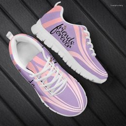 Casual Shoes INSTANTARTS Friendship Purple Fashion Design Women's Flat Simple Non-slip Breathable Summer Sneaker Chaussure Femme