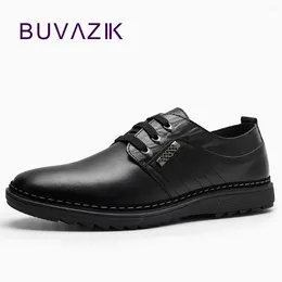 Casual Shoes 2024 Fashion Men Genuine Leather Lace Up Anti Slip Heels Footwear For Male Size 39-44 Oxfords