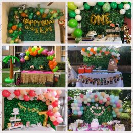 Tropical Jungle Safari Birthday Party Green Leaves Photocall Baby Shower Backdrop Wedding Scene Photography Backgrounds Custom