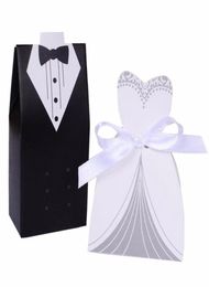 HD 50 Setlot Bride And Groom Wedding Candy Box Paper Wedding Gifts For Guests Souvenir Supplies Chocolate Box3392260