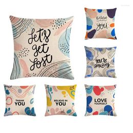 Pillow Letter You Amazing Cover Home Decorative Happy Valentine Cotton Linen Case Sofa Decor ZY767