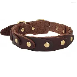 Dog Collars Brown Genuine Leather Soft Padded Connect Collar Stylish Breathable For Small Medium Large Dogs