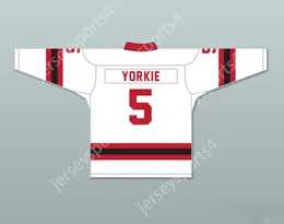 Custom YORKIE 5 LETTERKENNY IRISH WHITE ALTERNATE HOCKEY JERSEY Top Stitched S-M-L-XL-XXL-3XL-4XL-5XL-6XL