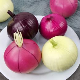 Decorative Flowers 2pcs/lot Artificial Plastic Foam Purple Onions Simulation Lifelike PU Onion DIY Pography Props Model Party Home Kitchen