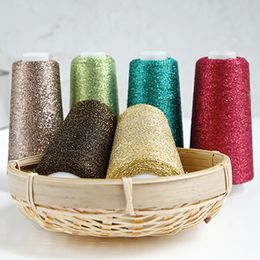 50g/ball Fine Gold Silver Yarn Spark Knited Yarn Crochet Sewing Threads Metallic Thread Partner Yarn for Needlework Golden Threa