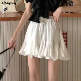 Solid Ins Skirts for Women Mini High Waist Fashion Korean Style Allmatch Summer Girls Clothing Simple Design Chic Aline Young 240524