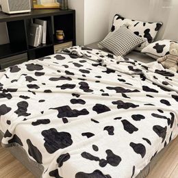 Blankets Plush Printed Soft Smooth Cover Blanket Single/double Comfortable Durable Bedsheet Dry Breathable Healthy Summer Cool Quilt