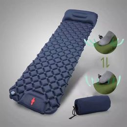 Inflatable Mattress Outdoor Mat Camping Sleeping Pad SelfInflating With Pillows Ultralight Air Hiking Fishing 240522