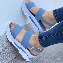 Heel High Shoulder Buckle Platform Summer Strap Sandals Peep Toe Slippers Women's Wedding Beach Sho e89