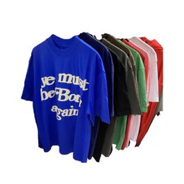 Designer Men's T-shirt POLOS Summer Short Sleeve Letters Foam Print American High Street Small Neckline Loose Men's and Women's