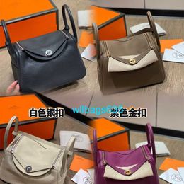 Linndys Bag Genuine Leather Shoulder Handbag 2024 New Gaoding Semi Handmade Togo Top Layer Cowhide 26 Mini Crossbody Bag Doctor Bag Handbag have logo WLXX