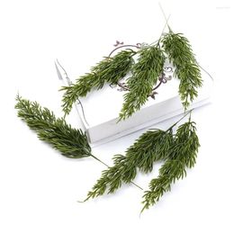 Decorative Flowers DIY Garland Making Ornament Year Christmas Tree Accessories Artificial Plants Green Leaf Pine Branches