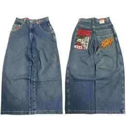 JNCO Baggy Jeans men vintage Hip Hop Y2K Harajuku Embroidered high quality jeans Goth streetwear women Casual wide leg 240523