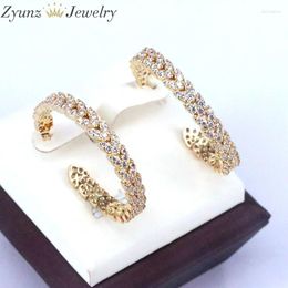 Stud Earrings 5 Pairs Trendy Circle Paved Cubic Zirconia Gold / Silver Color For Women Jewelry Classic Gifts