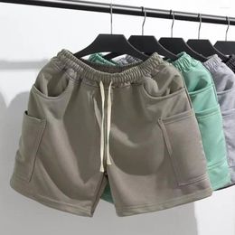 Men's Shorts Men Drawstring Vintage Cargo Casual Loose-fit Summer Pants With Multiple Pockets For Sport Jogging Everyday