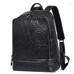 Backpack 2024 Men Genuine Leather Bagpack Large Laptop Backpacks Male Mochilas Black Schoolbag For Teenagers Boys Travel Bags