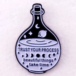 Brooches Trust Your Process Beautiful Things Take Time Enamel Pin Mystical Magic Potion Bottlebrooch Gift Self Care Positivity Jewelry